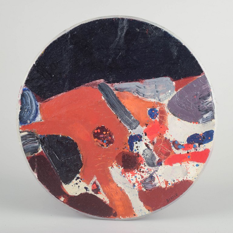 Lars Bertle“Natten på ön”.Oil on canvas mounted on wooden board.