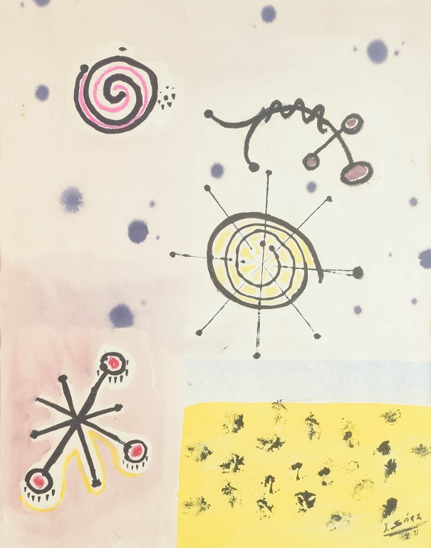 Unknown artist Watercolour, 1971.