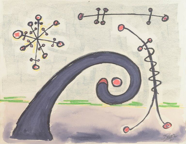 Unknown Artist Watercolour, 1971.