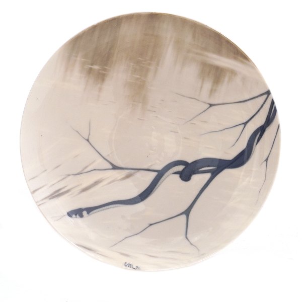 Unique Royal Copenhagen plate by Carl Mortensen signed and dated 1891. D: 40cm