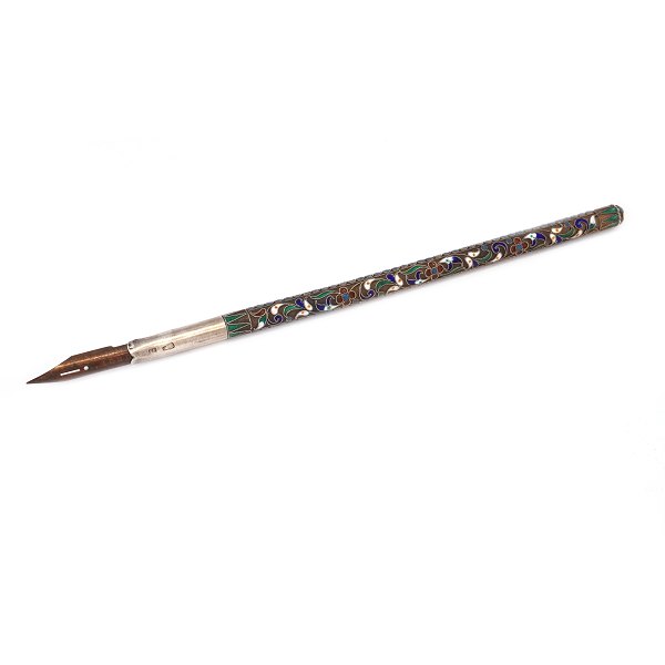 Russian fountain pen with cloissoné works. Russia circa 1880-1900. L: 18,5cm