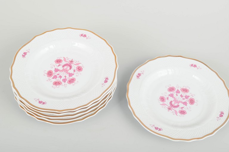 HollóházaSix salad plates, mid 20th century.