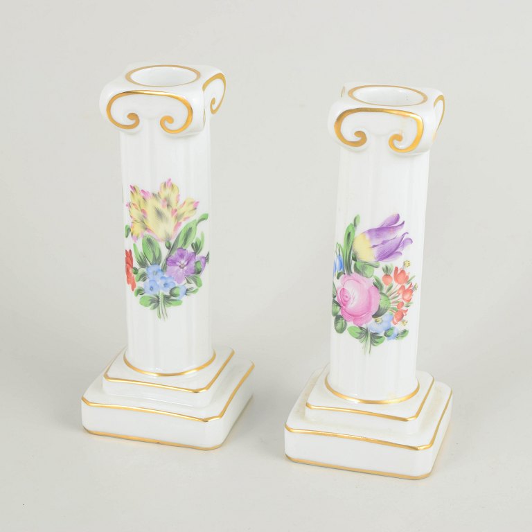 Herend, pair of candlesticks.