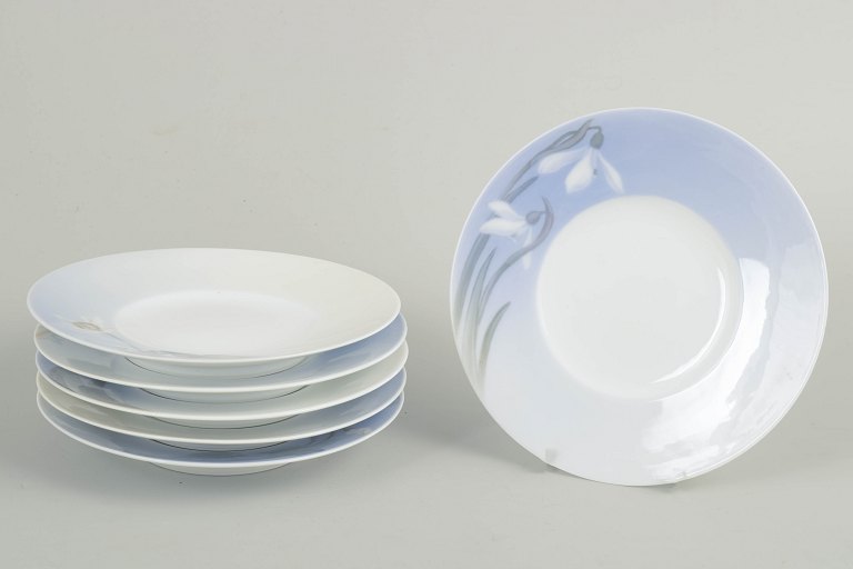 Royal Copenhagen, Art Nouveau plates, set of 6.