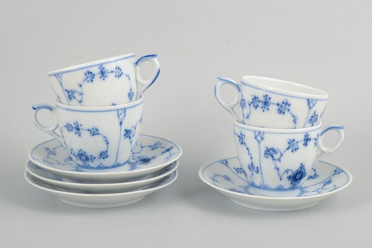 Royal Copenhagen, Blue Fluted Plain, coffee set for 4 persons.