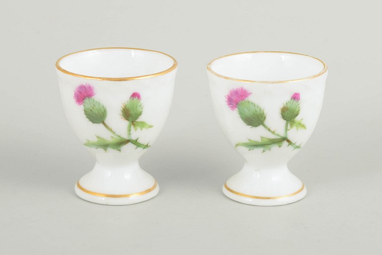 Royal Copenhagen Thistle, two egg cups.
