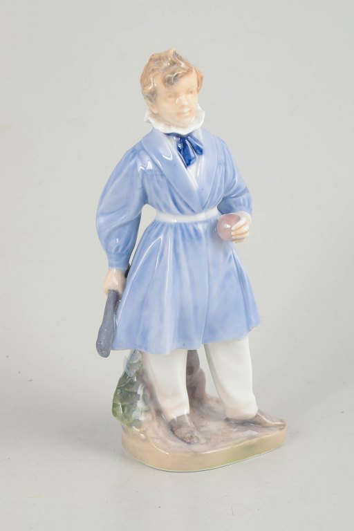 Rare Royal Copenhagen figurine 1828, boy with ball and bat.