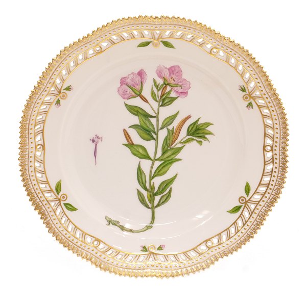 Royal Copenhagen Flora Danica dinner plate 3553. "Epilobium latifolium L.". D: 25,5cm
