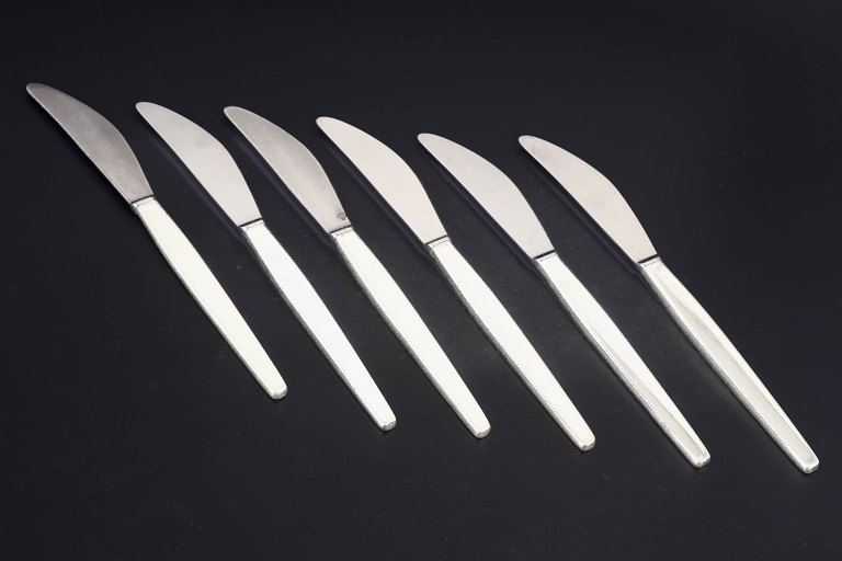 Georg Jensen, set of six lunch knives, Cypress.