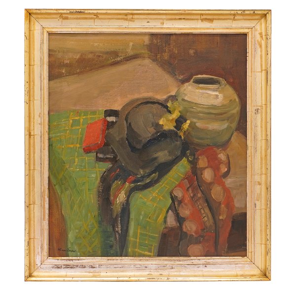 Carl Fischer, 1887-1962, oil on canvas. Stillife. Signed. Visible size: 59x52cm. With frame: 70x64cm