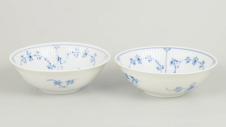 Royal Copenhagen Blue Fluted Plain, set of two bowls.