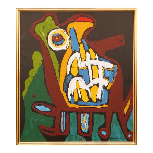 Jørgen Nash, Denmark, 1920-2004, oil on canvas. Signed and dated 1970. Visible size: 94x79cm. With frame: 99x84cm