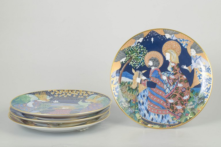 Jacqueline Lynd for Rörstrand, set of four Christmas plates.