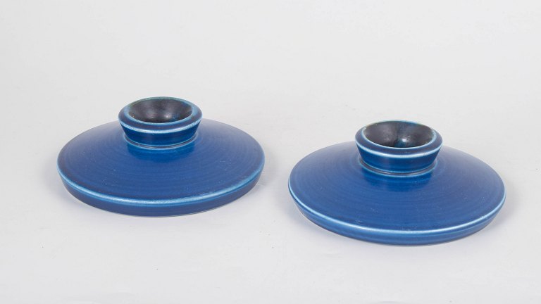 Aluminia pair of candlesticks.