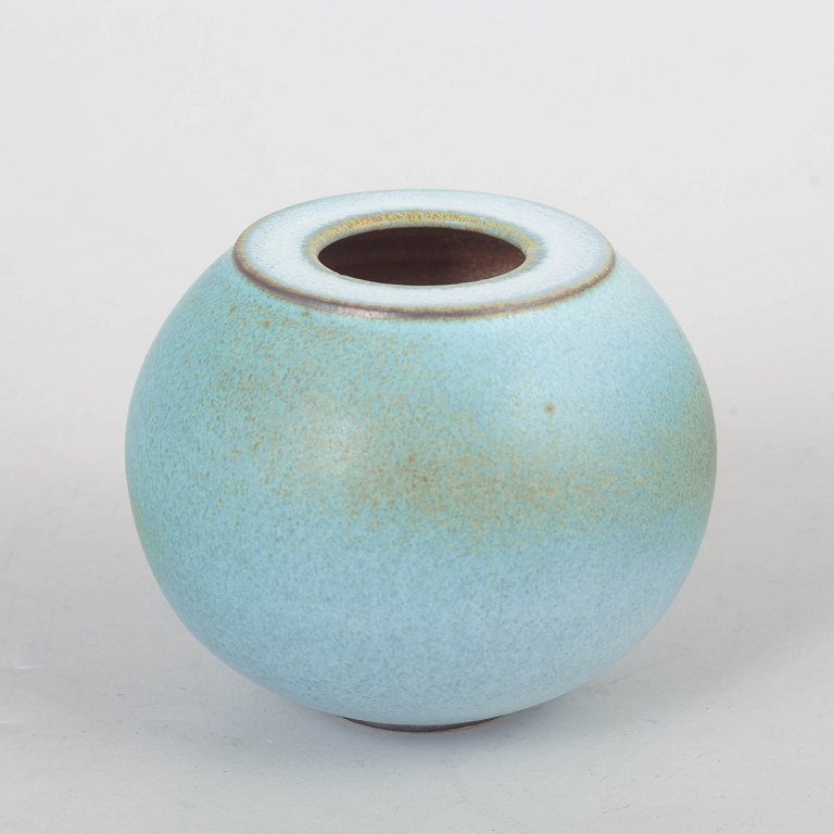 Unique Swedish studio pottery vase, signed BS.