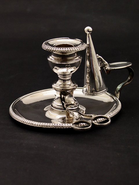 Silver-plated chamber candlesticks