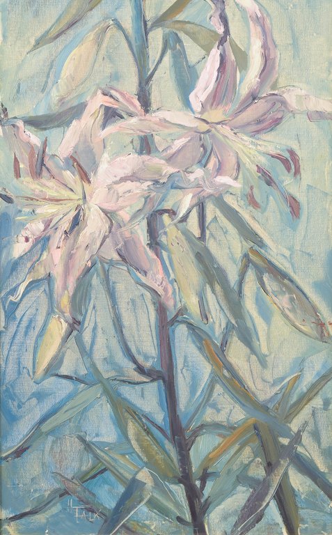 Hildegard Falk, oil on canvas, listed Swedish artist.