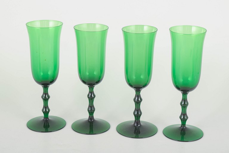 Simon Gate for Orrefors, set of four champagne glasses.