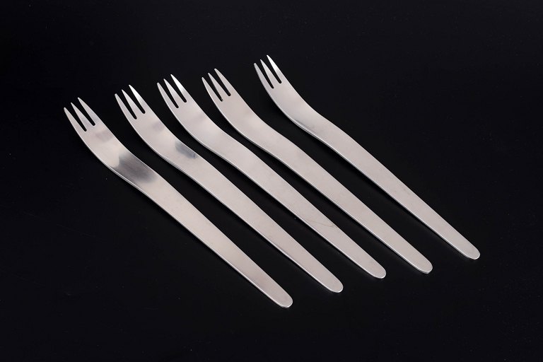 Arne Jacobsen for Georg Jensen, set of five dinner forks.