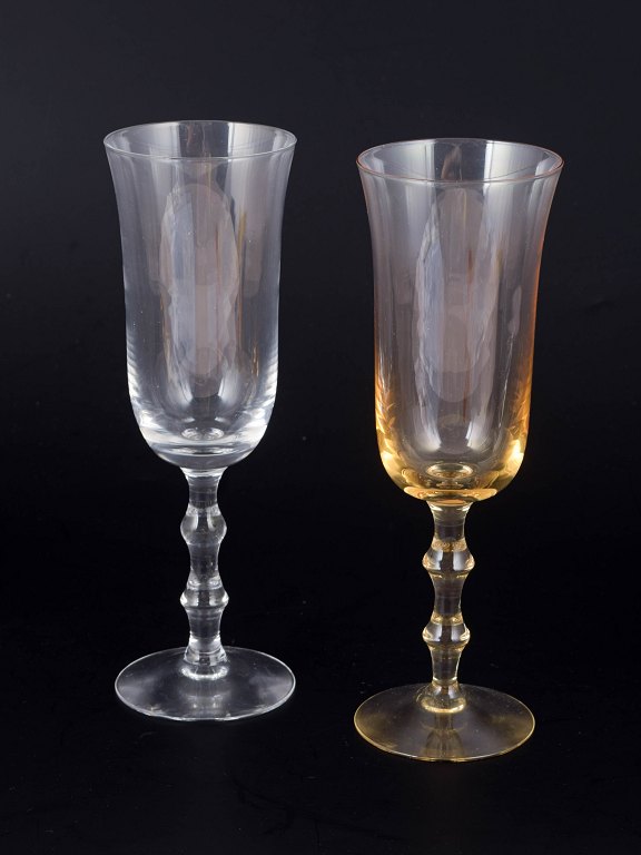 Simon Gate for Orrefors, set of two Salut champagne glasses.