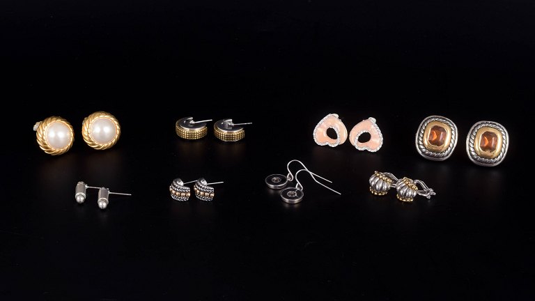Set of Eight Pairs of Vintage Ear Clips / Earrings. Bijouterie. 20th Century.