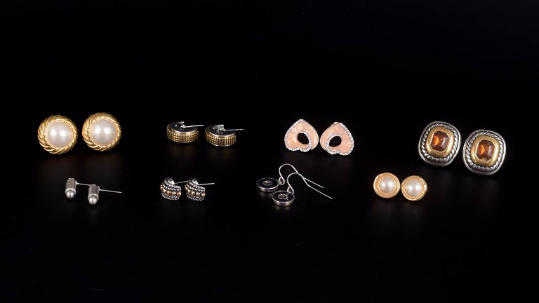 Set of Eight Pairs of Vintage Ear Clips / Earrings. Bijouterie. 20th Century.