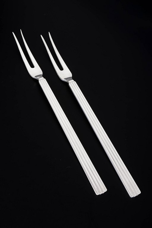 Georg Jensen Bernadotte, pair of meat forks.