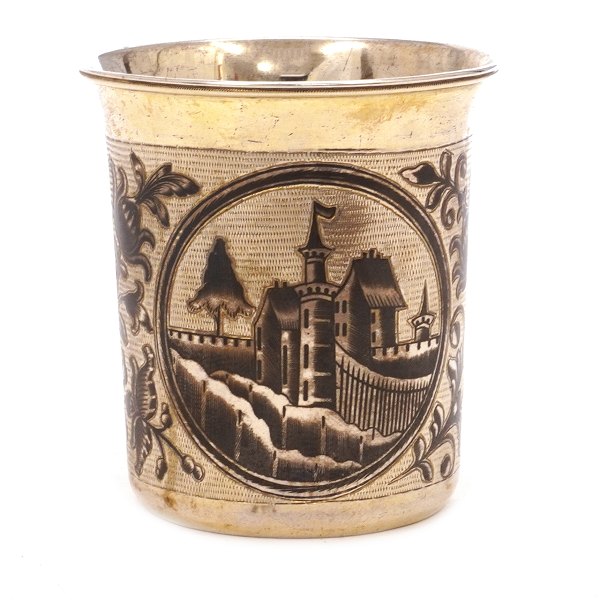 Russian silver beeker marked Moscow 1838 by "AK". H: 7cm